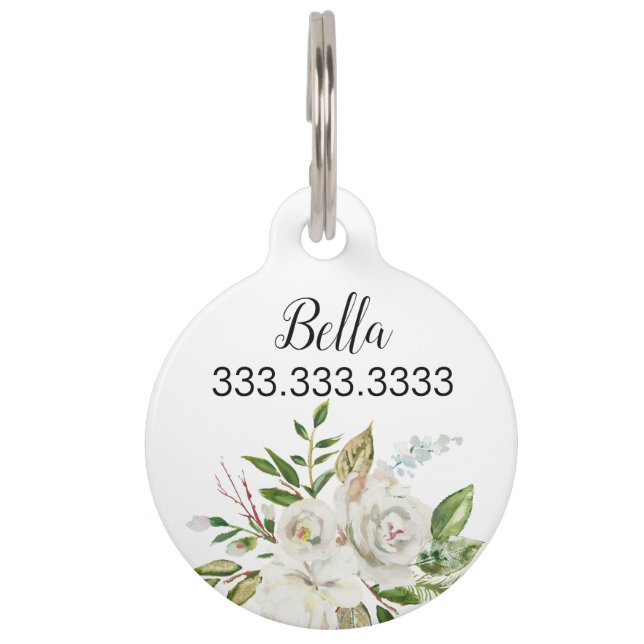 Médaillon Pour Animaux Élégant floral (Devant)