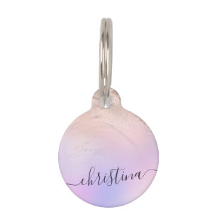 Médaillon Pour Animaux Élégante rose moderne à gradient or parties sci