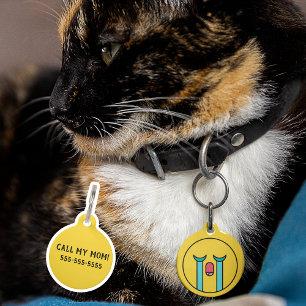 Médaillon Pour Animaux Emoticon Triste Pleure Face Emoji Drôle Perdu
