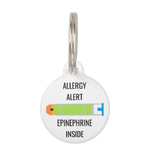 Médaillon Pour Animaux Enfants Alerte allergique Epinephrine à l'intérieu