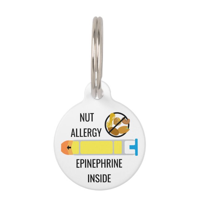 Médaillon Pour Animaux Enfants Arbre Nut Peanut Allergy Epinephrine Urgen (Devant)
