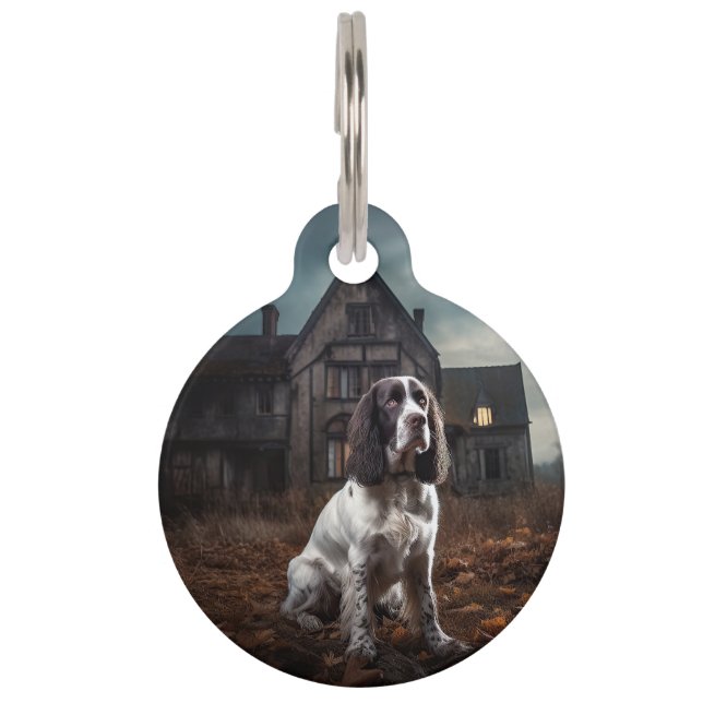 Médaillon Pour Animaux English Springer Spaniel Halloween Épouvantable (Devant)