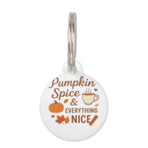 Médaillon Pour Animaux Épices citrouilles Et Tout Joli Design Automne