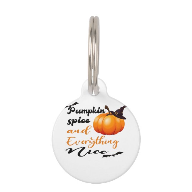 Médaillon Pour Animaux Épices citrouilles Et Tout Nice Automne Halloween  (Devant)