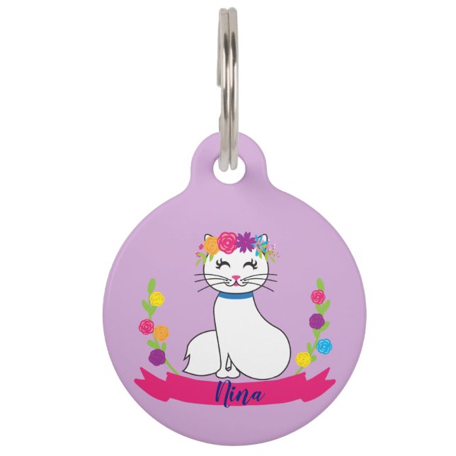 Médaillon Pour Animaux étiquette d'animal de compagnie de nom personnalis (Devant)