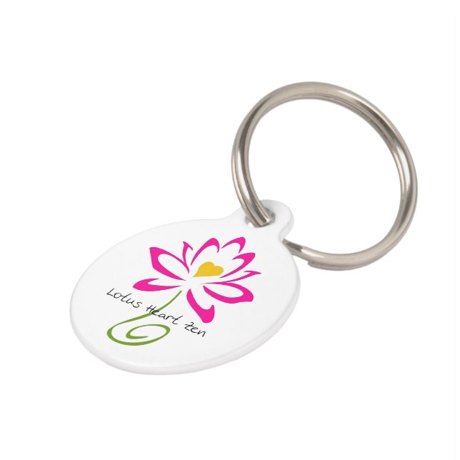 Médaillon Pour Animaux Étiquette d'animal familier de zen de coeur de (Côté )