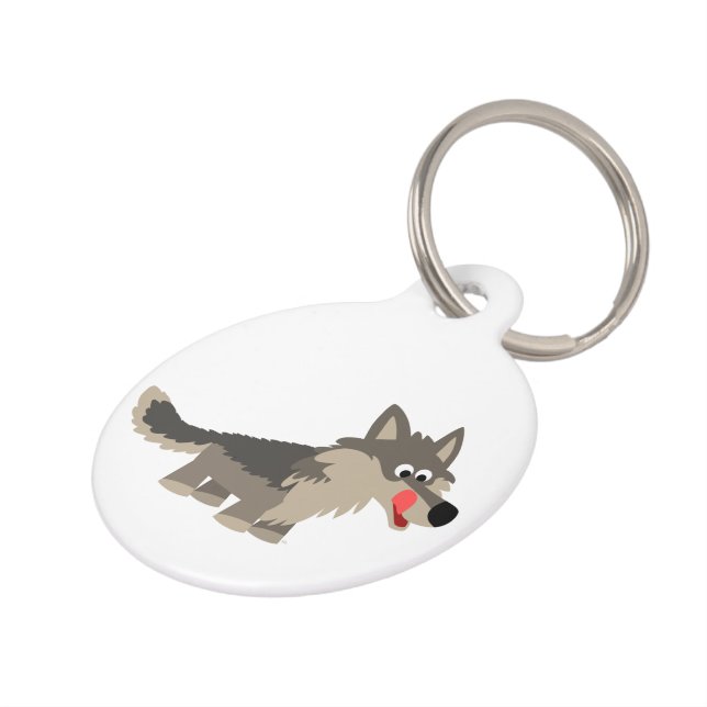 Médaillon Pour Animaux Étiquette de chien affamée de loup de bande (Côté )