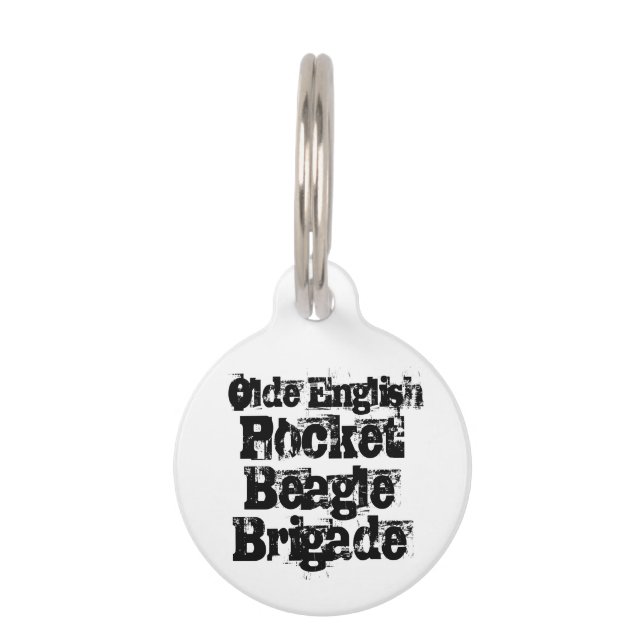 Médaillon Pour Animaux Étiquette de chien anglaise d'antan de brigade de (Devant)