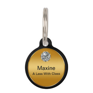 Médaillon Pour Animaux Étiquette de chien chique de monogramme