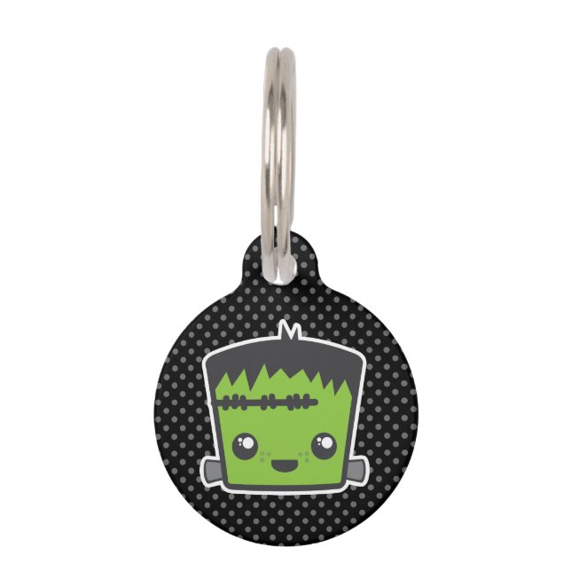 Médaillon Pour Animaux Étiquette de chien de Kawaii Frankenstein (Devant)