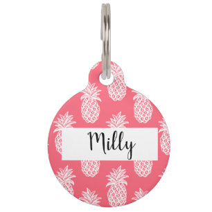 Médaillon Pour Animaux Étiquette de chien Girly de cocktails d'été