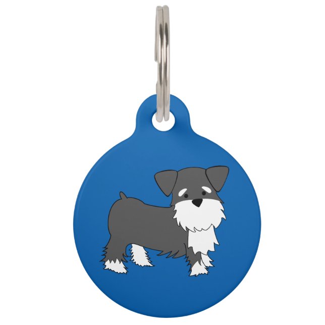 Médaillon Pour Animaux Étiquette de chien personnalisable de Schnauzer (Devant)