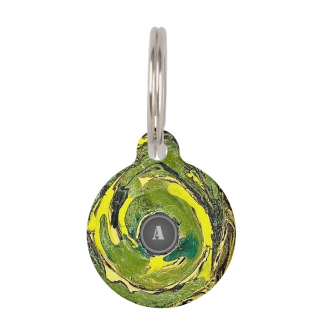 Médaillon Pour Animaux Étiquette de compagnie à camouflage monogramme (Devant)