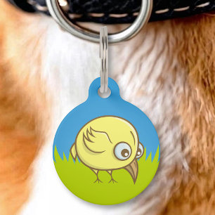 Médaillon Pour Animaux Étiquette de compagnie de dessin animé d'oiseau ja