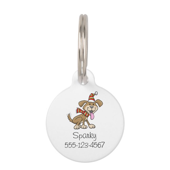 Médaillon Pour Animaux Étiquette de marionnette de Noël "Sparky" (Devant)