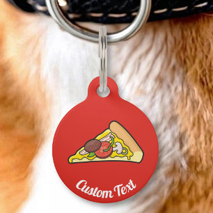 Médaillon Pour Animaux Étiquette de nom de tranche de pizza