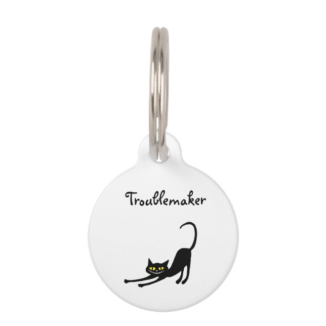 Médaillon Pour Animaux Étiquette de sourire d'animal familier de chat de (Devant)