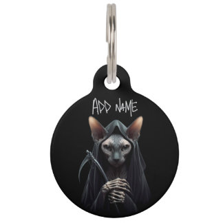 Médaillon Pour Animaux Étiquette d'identification de chat Sphynx Faucheus