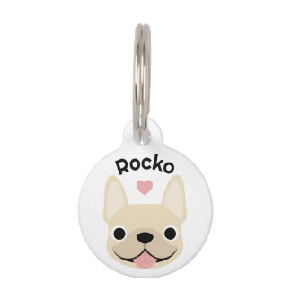 Médaillon Pour Animaux Étiquette d'identification de chien bouledogue fra