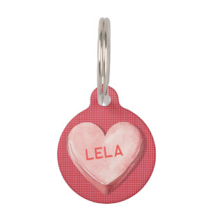 Médaillon Pour Animaux Étiquette d'identification de l'animal Candy Heart