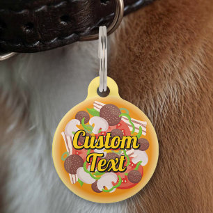 Médaillon Pour Animaux Étiquette d'identification de Pizza Pet