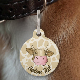 Médaillon Pour Animaux Étiquette d'identification de tête de vache