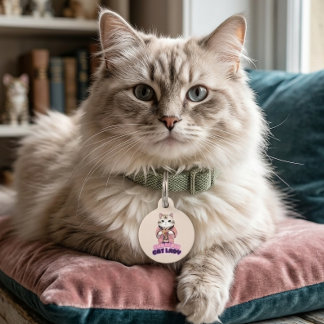 Médaillon Pour Animaux Étiquette d'identification fun pour chat portant u