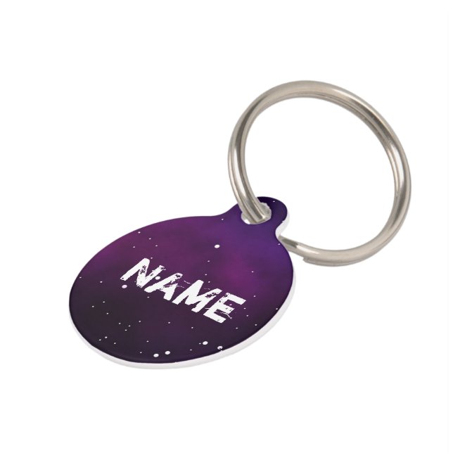 Médaillon Pour Animaux Étiquette fraîche d'animal familier de galaxie (Côté )