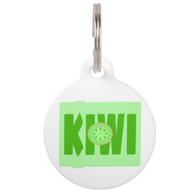 Médaillon Pour Animaux Étiquette Keely Kiwi (Devant)