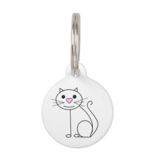 Médaillon Pour Animaux Étiquette mignonne de nom de chat avec des détails
