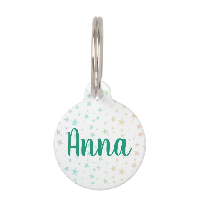 Médaillon Pour Animaux Étiquette Pastel Stars Stethoscope ID (Devant)
