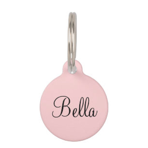 Médaillon Pour Animaux Étiquette personnalisable rose avec coeur
