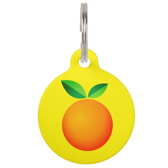 Médaillon Pour Animaux Étiquette personnalisée avec logo de fruit orange  (Devant)