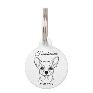 Médaillon Pour Animaux Étiquette personnalisée de ligne d'art pour Chihua