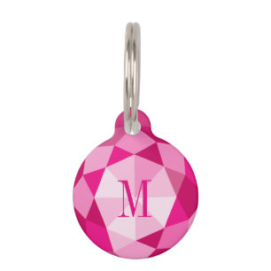 Médaillon Pour Animaux Étiquettes roses faites sur commande de collier d