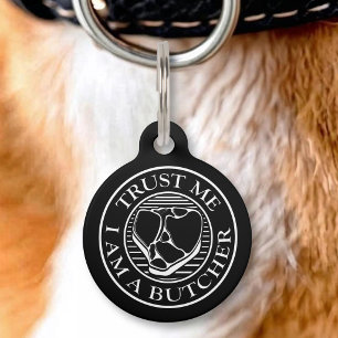 Médaillon Pour Animaux Faites-moi confiance, je suis un T-bone du boucher