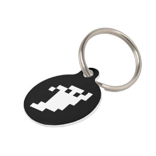 Médaillon Pour Animaux Fantôme de pixel de 8 bits
