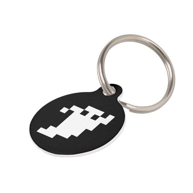 Médaillon Pour Animaux Fantôme de pixel de 8 bits (Côté )