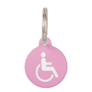 Médaillon Pour Animaux Fauteuil roulant rose – Sensibilisation à l'access