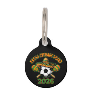 Médaillon Pour Animaux Fête de soccer 2026 de la Squad non moyenne Chapea