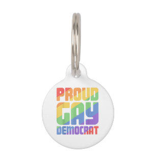 Médaillon Pour Animaux Fier Gay Démocrate Drôle LGBT