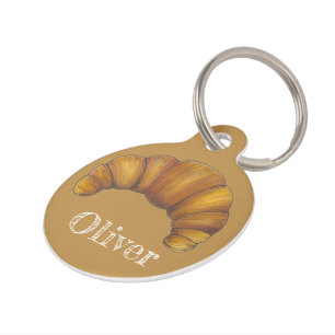 Médaillon Pour Animaux Flaky Butte Croissant Français Foodie Alimentation