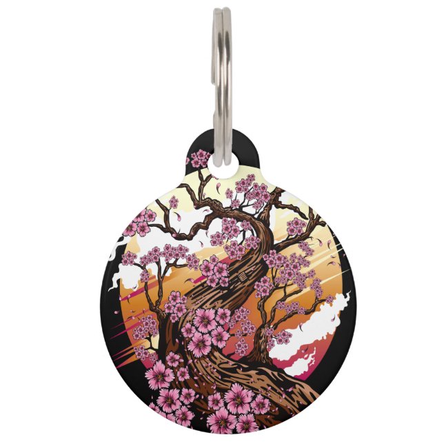 Médaillon Pour Animaux Fleur de cerisier sauvage (Devant)