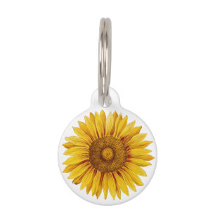 Médaillon Pour Animaux Fleur de tournesol Vintage