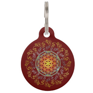 Médaillon Pour Animaux Fleur de Vie - Ornements Vintage Mandala 1