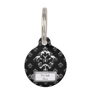Médaillon Pour Animaux Fleur métallique de lis (argent)
