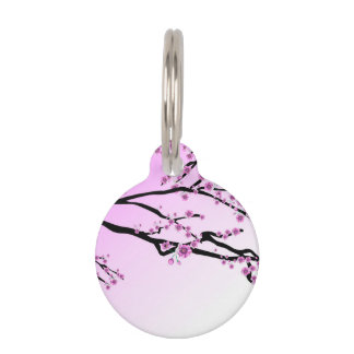 Médaillon Pour Animaux Fleur pourpre Sakura de cerise