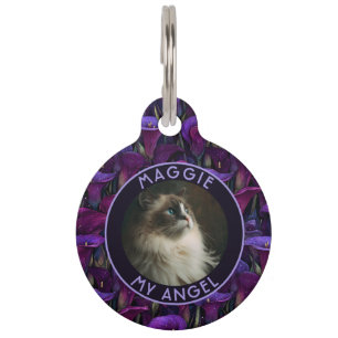 Médaillon Pour Animaux Fleurs de calla colorées pour chien