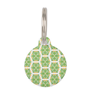 Médaillon Pour Animaux Fleurs Vertes, Motif De Fleurs, Motif Floral