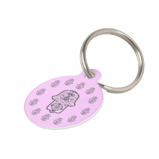 Médaillon Pour Animaux Floral Hamsa (Original)